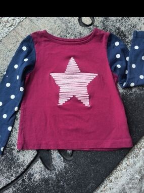 Girls Toddler Falls Creek Kids Tshirt Polka Dot Embroidered Star Long Sleeve 24M